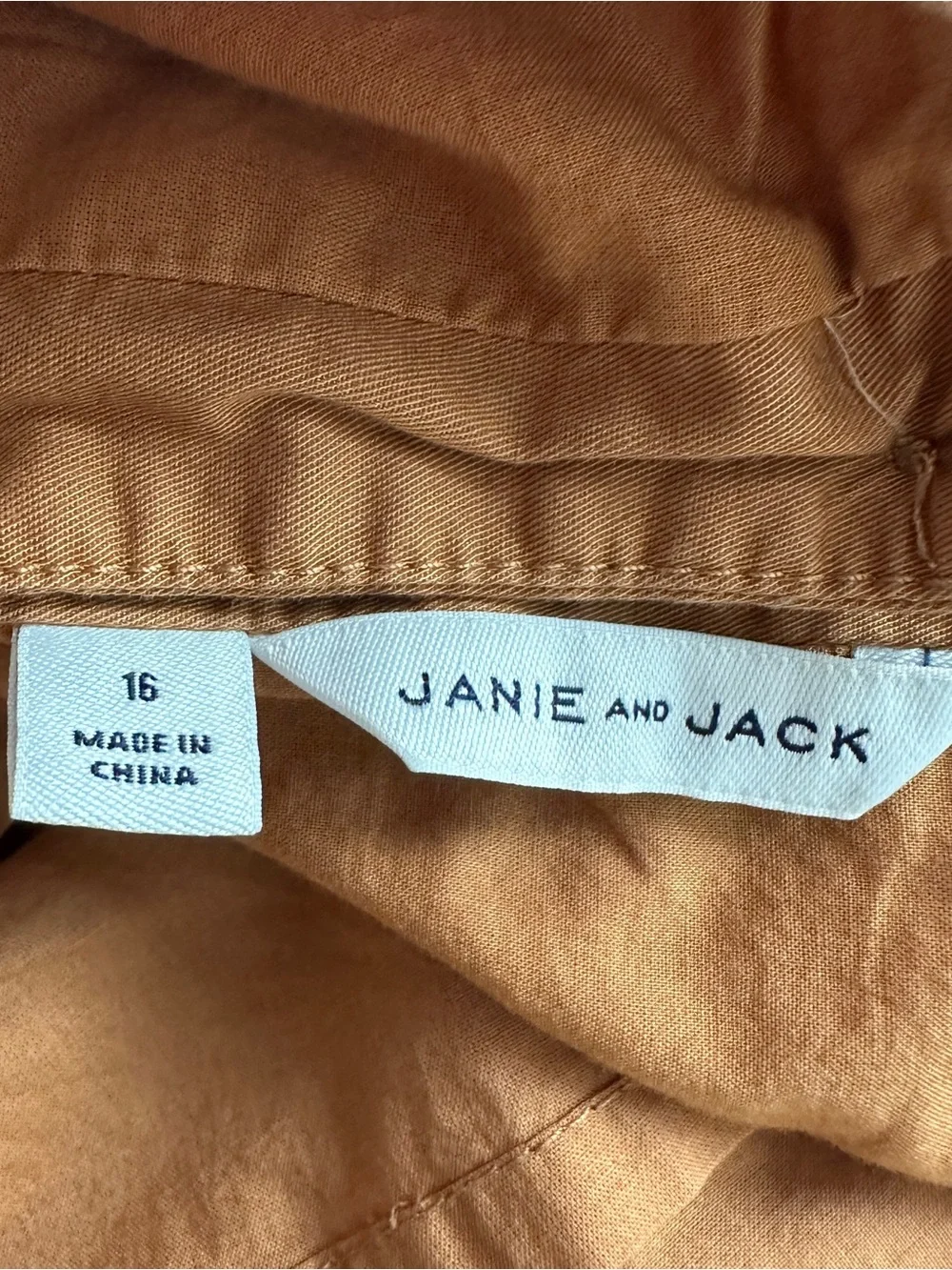 Janie and Jack Puff Sleeve Patch Pocket Romper Sz 16